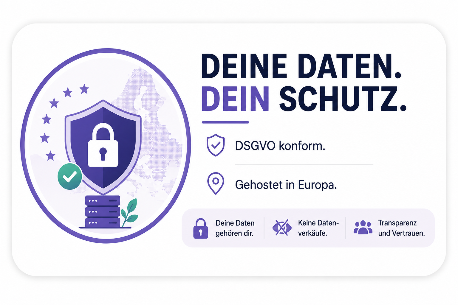 Deine Daten, dein Schutz – DSGVO konform, gehostet in Europa